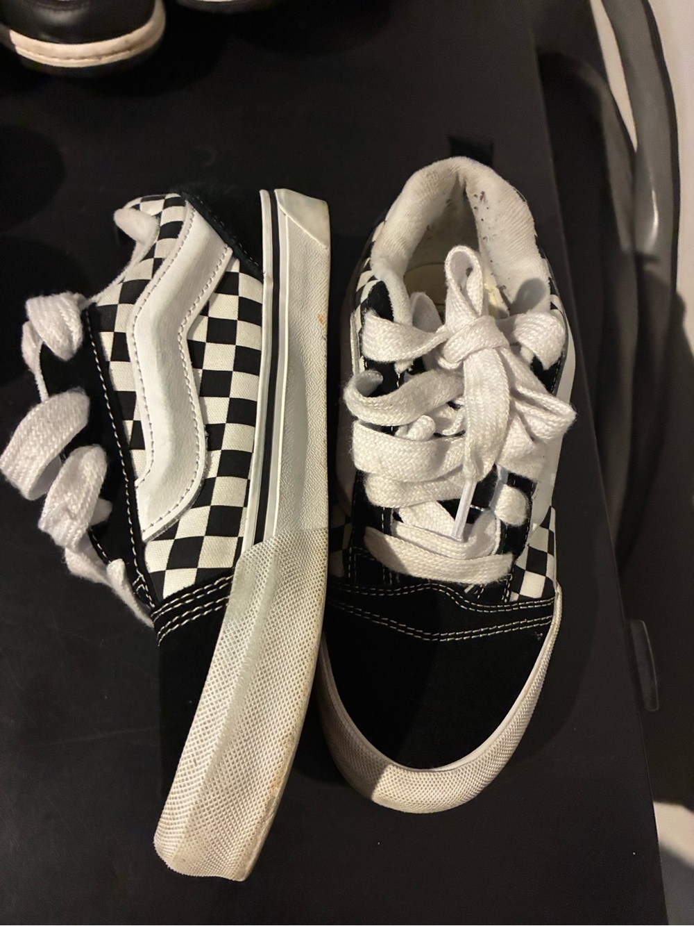 Vans Black & White Checkerboard Kids Low-Top Sneakers